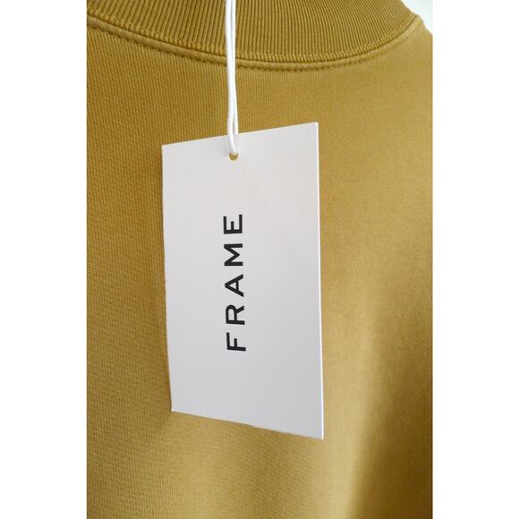 FRAME Organic Pima Cotton Funnel Neck Sweatshirt Top Camel Shopbop NWT XS $178 - Picture 4 of 12